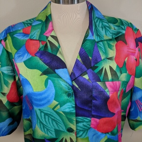 Vintage 80's Tropical Print Shirt - Picture 6 of 6